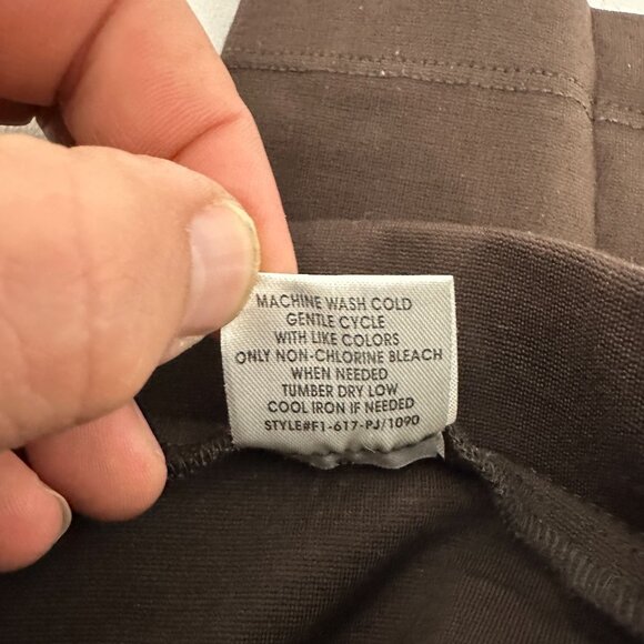 Narration Womens Brown Slim-Fit Stretch Pants W/ Gold Button Accents Size M - Picture 6 of 7